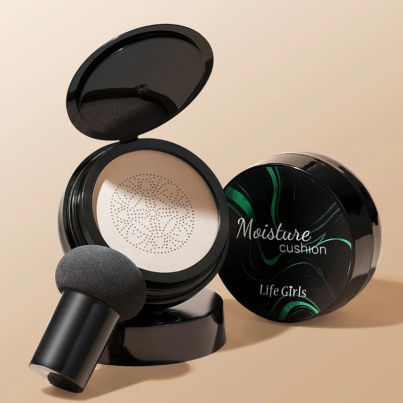 Life Girls Mushroom Moisture Air Cushion Smooth Creamy Texture Foundation Covers Blemishes Creates Flawless Light Base Makeup