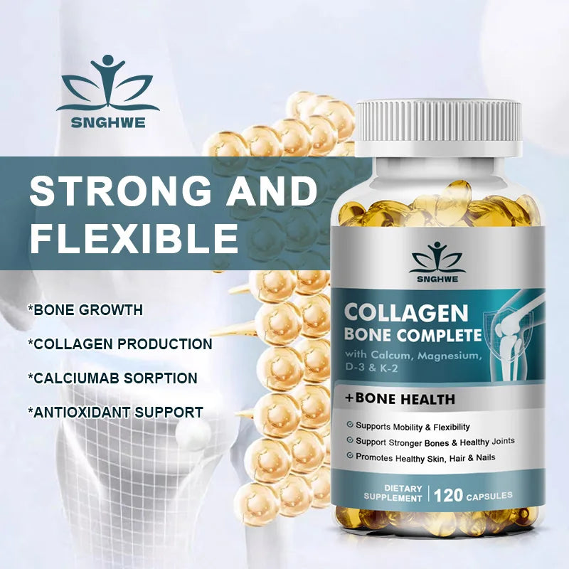 SNGHWE Bone Collagen Capsules Helps Support Joint Cartilage, Collagen Production & Calcium Absorption and Immune Support