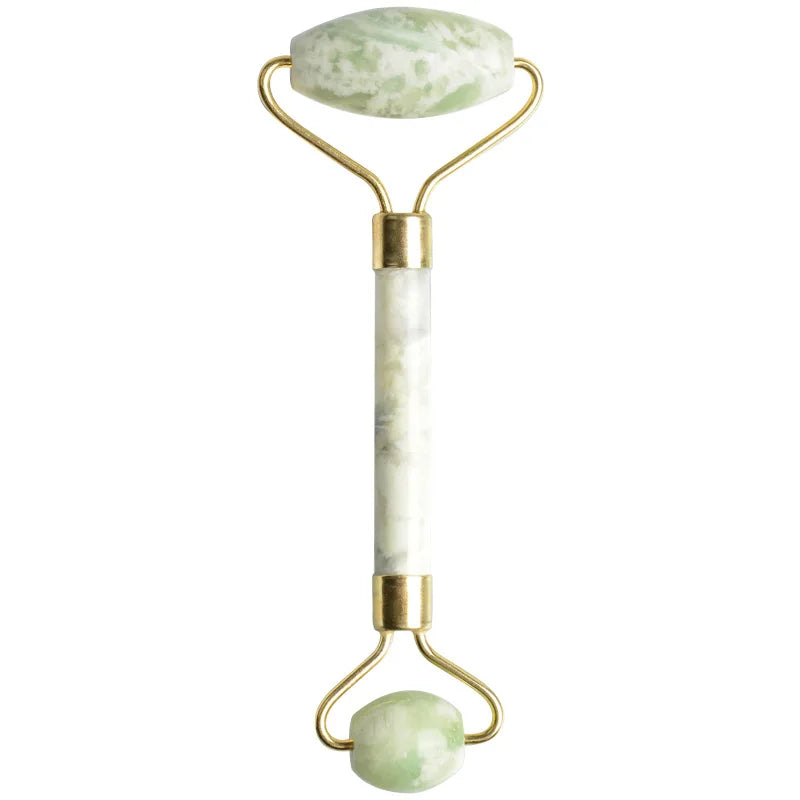 Facial Jade Massage Roller Set Guasha Board Double Heads Jade Roller for Face Natural Stone Massage Slimming Board Beauty Neck