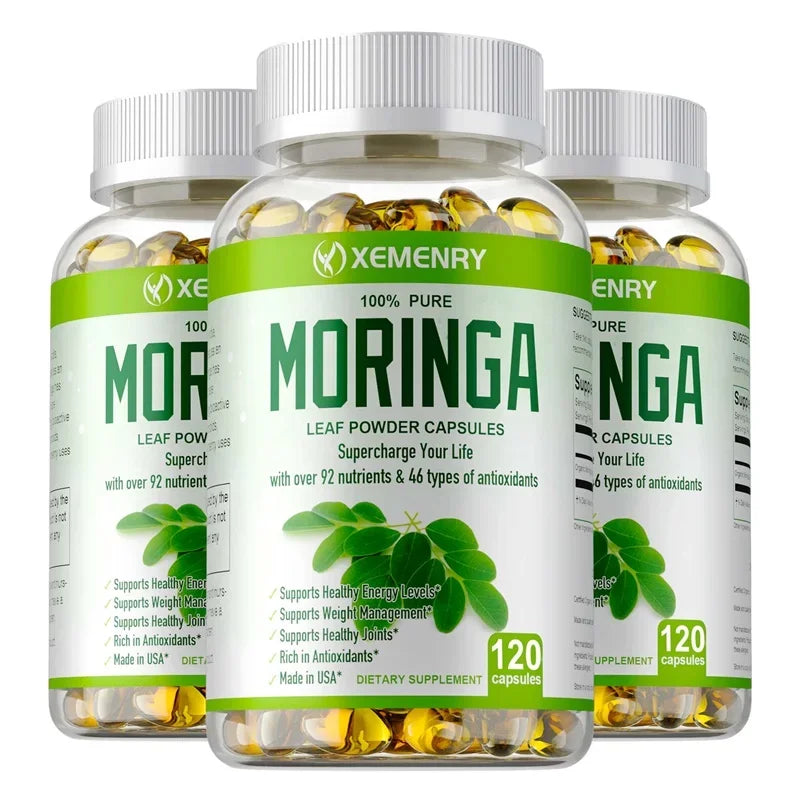 Organic Moringa Capsules - Strengthen The Immune System, Promote Metabolism, Enhance Energy, Help Detoxification, Anti-oxidation