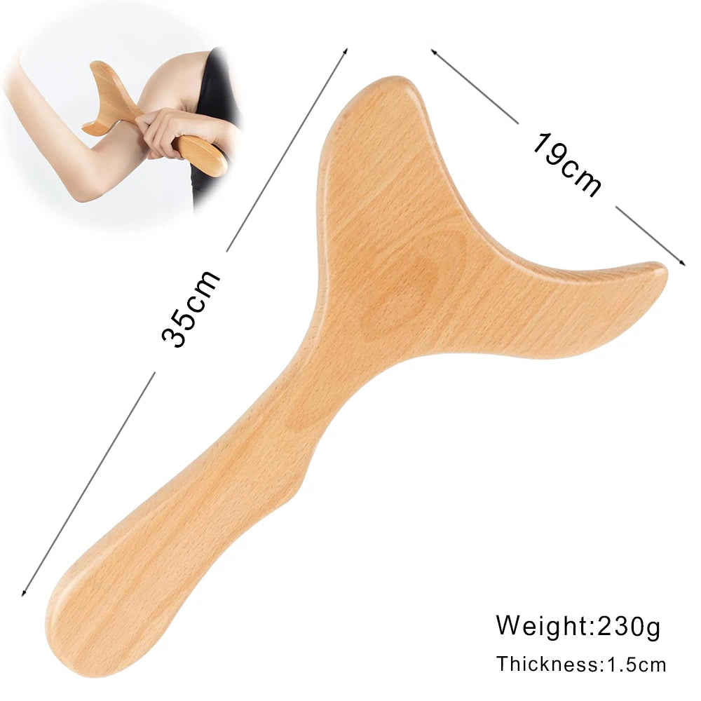 Wood Therapy Massage Tools Gua Sha Board Wooden Scraper Massage Rolls Lymphatic Drainage Tool for Release Cellulite Sore Muscle