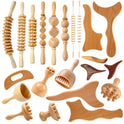 Wood Therapy Massage Tools Gua Sha Board Wooden Scraper Massage Rolls Lymphatic Drainage Tool for Release Cellulite Sore Muscle