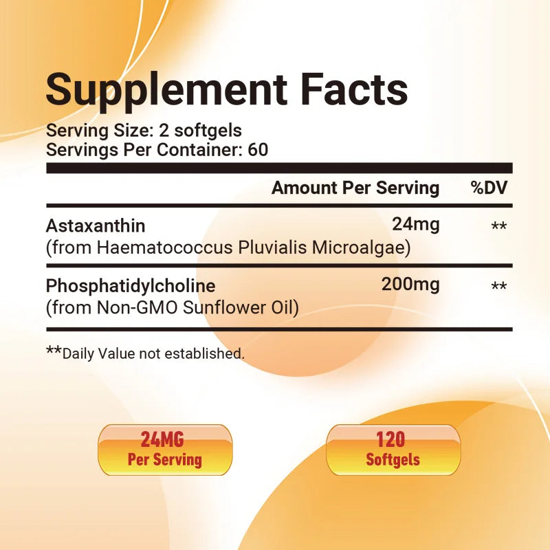 Liposomal Astaxanthin - Supports Eye, Cardiovascular, Joint and Skin Health As Well As Immunity and Accelerates Metabolism