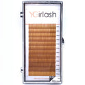 YGirlash High Quality Straight Curvate Extensions False Eyebrows 12Lines Light And Dark Brown Eyebrow Extension