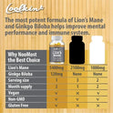 Lion's Mane Mushroom Capsules - Nootropic Brain Booster for Focus Immune & Stress Relief Improve Memory