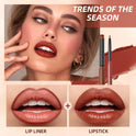 QIBEST Matte Nude Lipstick Pen Long Lasting Lipliner Lip Pencil Waterproof Lip Liner Contour Sexy Red Lip Makeup Set For Women