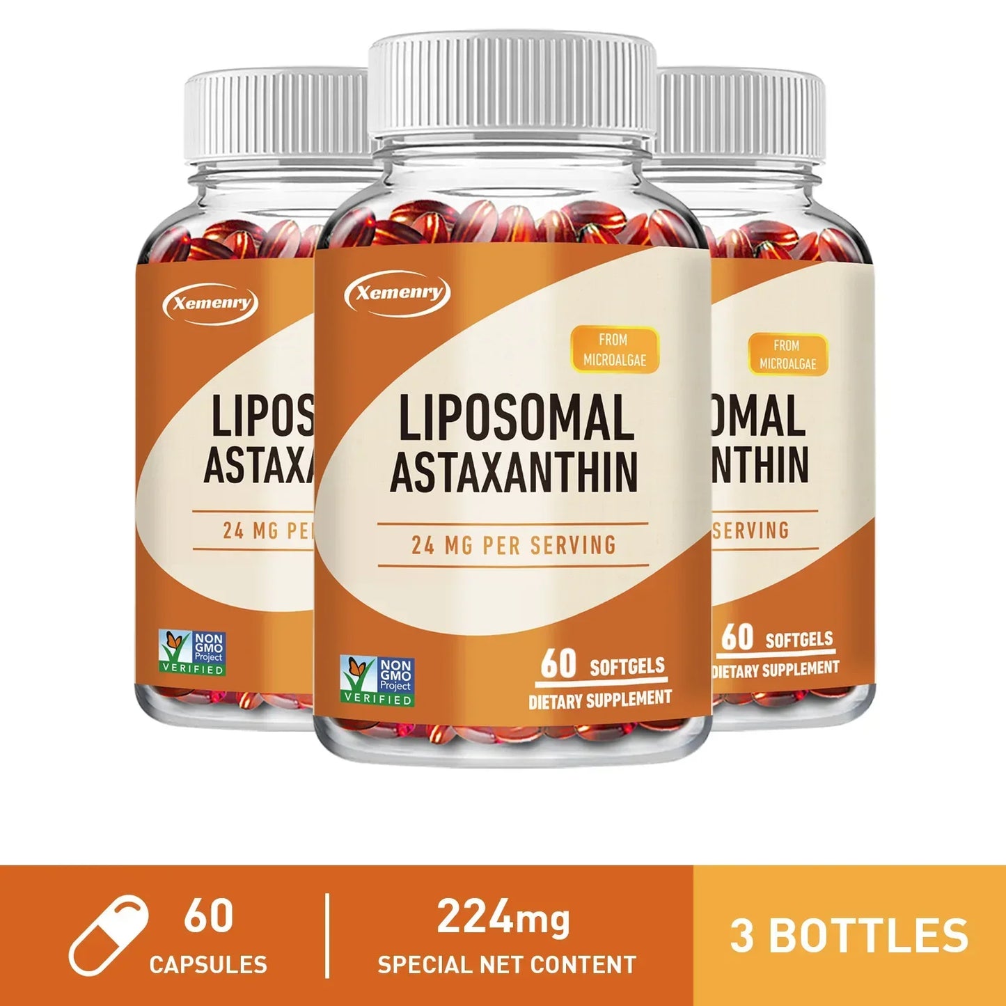 Liposomal Astaxanthin - Supports Eye, Cardiovascular, Joint and Skin Health As Well As Immunity and Accelerates Metabolism