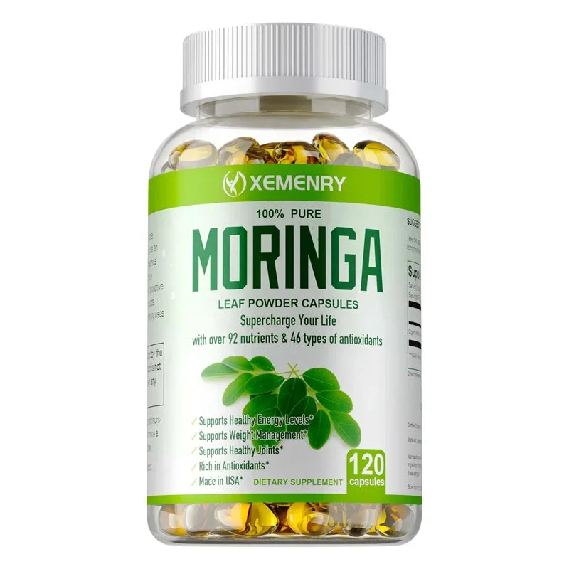 Organic Moringa Capsules - Strengthen The Immune System, Promote Metabolism, Enhance Energy, Help Detoxification, Anti-oxidation