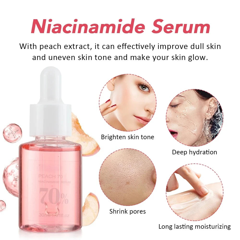 30ml Niacinamide Melanin Fading Melasma Black Spot Corrector Shrinking Pores Hyaluronic Acid Moisturizing Skincare