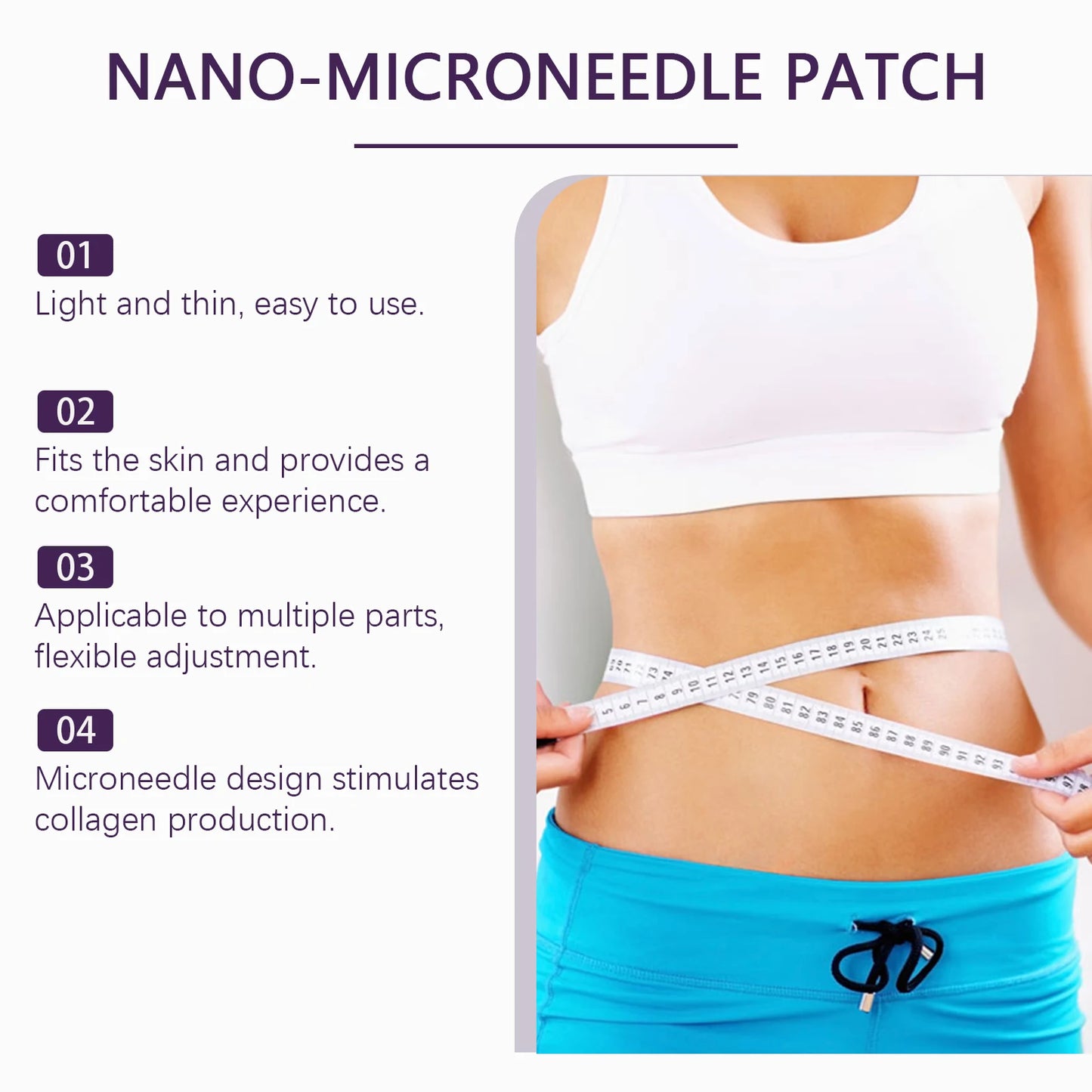 4/8/12PCS SMGT-GLP-1 Nano-Microneedle Patch Firming Skin and Body Shaping Gentle Soothing Massage Care Patch for Women