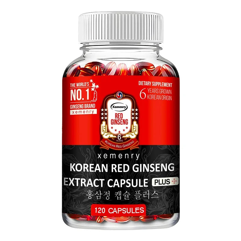 Korean Red Ginseng Supplement - Supports Overall Health, Boosts Energy Production, Relieves Stress - 120pcs