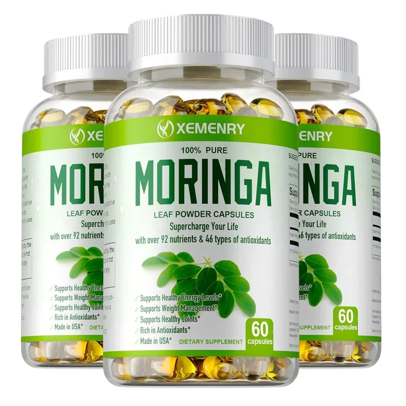 Organic Moringa Capsules - Strengthen The Immune System, Promote Metabolism, Enhance Energy, Help Detoxification, Anti-oxidation