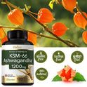 KSM-66 Ashwagandha Extract Capsules 1200mg, Helps with Stress Relief, Mood, Sleep Support, Balanced Energy Levels