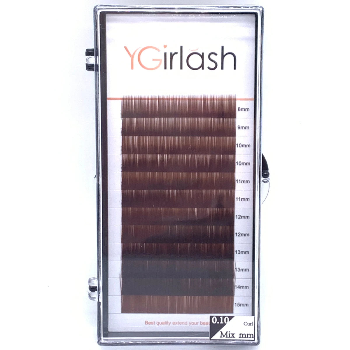 YGirlash High Quality Straight Curvate Extensions False Eyebrows 12Lines Light And Dark Brown Eyebrow Extension
