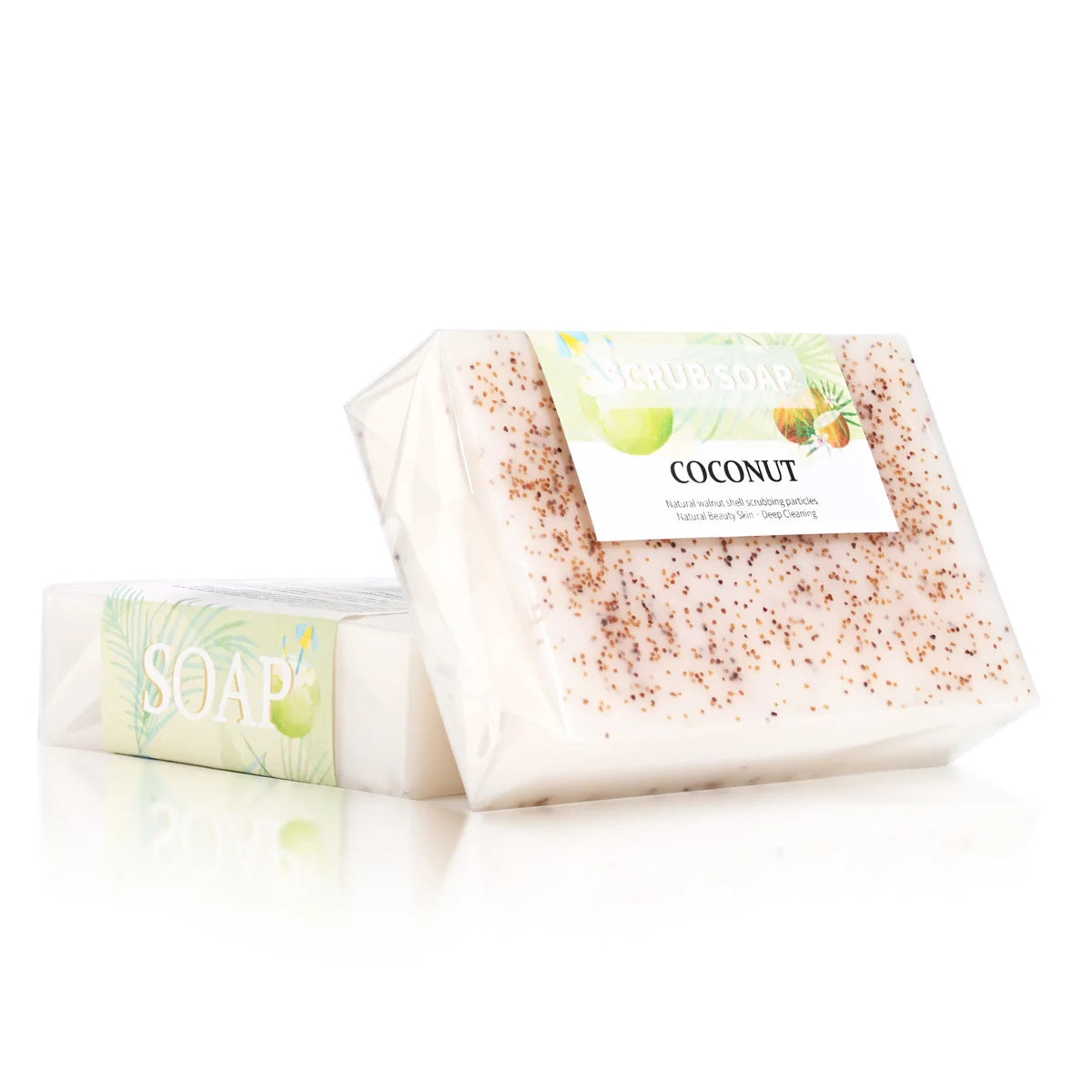 M+Natural Coconut Milk Soap with Frosted Particles, Bright White Essential Oil, Hand Made Soap, Hand Moisturizing, 100% Organic